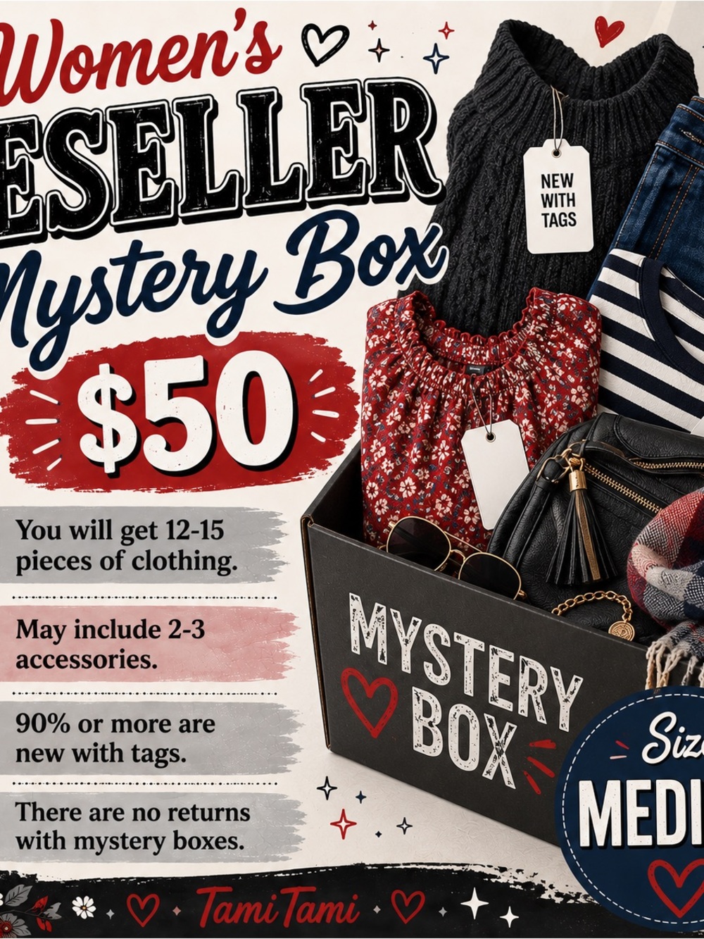 Size Medium Reseller Or Personal Mystery Box Women's Clothing Bundle 12-15 pcs